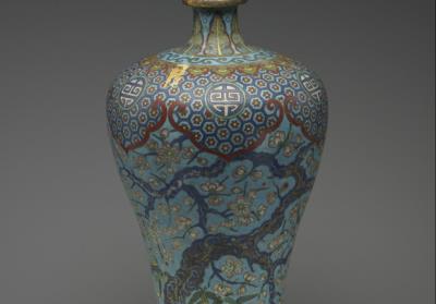 图片[2]-Cloisonne plum vase, middle to late Qing dynasty (ca. 18-19th century).-China Archive